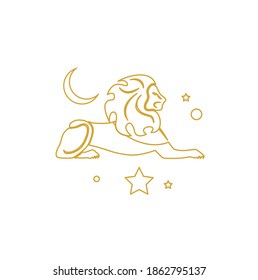 The illustration - zodiac sign in style of line art.