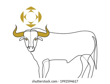 illustration of the zodiac sign of taurus