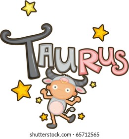 illustration of Zodiac sign taurus on a white background