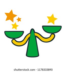 Illustration of zodiac sign's Libra.This is an instrument to measure the swinging weight.