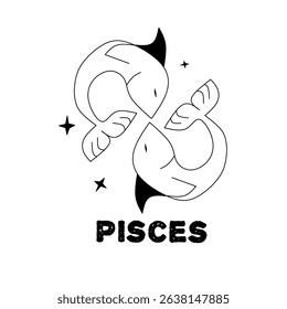 Illustration of the zodiac symbol Pisces 