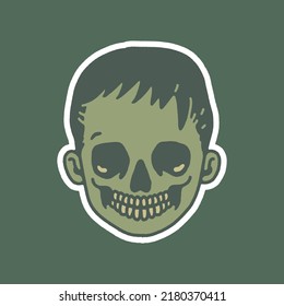 illustration zombie kids hand drawn technique, perfect used logo, icon or print