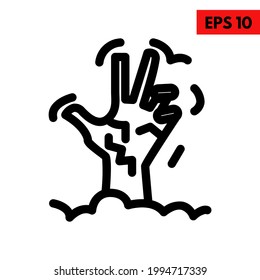 illustration of zombie line icon