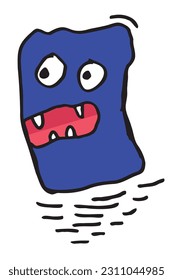 Illustration of a zombie monster in blue color. illustration, zombie, horror, blue, scary, halloween, graphic, art, monster.