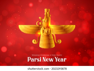 illustration of Zoroastrianism holiday Happy Jamshedi Navroz traditional festival background of Parsi 