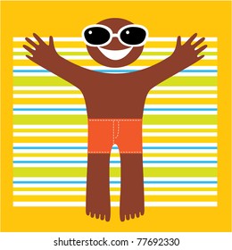 Illustration-background - a happy summer. Vector Template.