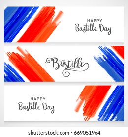 Illustration,Banner Or Header For The French National Day.Happy Bastille Day.