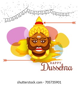 Illustration,banner or poster of dussehra with ten headed Ravana.