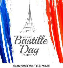 Illustration,banner or poster for French National Day.Happy Bastille Day.