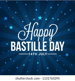 Illustration,banner or poster for French National Day.Happy Bastille Day.
