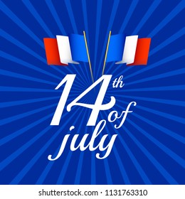 Illustration,banner or poster for French National Day.Happy Bastille Day.