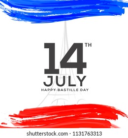Illustration,banner or poster for French National Day.Happy Bastille Day.