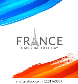 Illustration,banner or poster for French National Day.Happy Bastille Day.