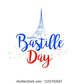 Illustration,banner or poster for French National Day.Happy Bastille Day.