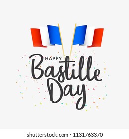 Illustration,banner or poster for French National Day.Happy Bastille Day.