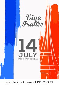 Illustration,banner or poster for French National Day.Happy Bastille Day.