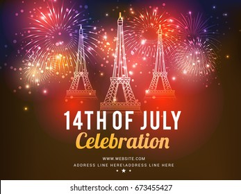 Illustration,Banner Or Poster For The French National Day.Happy Bastille Day.