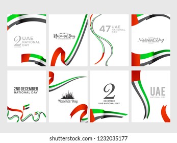 illustration,banner or poster set for national day of UAE celebration. svg