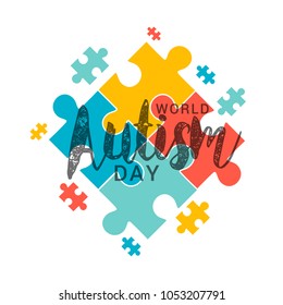 illustration,banner or poster of World autism awareness day.