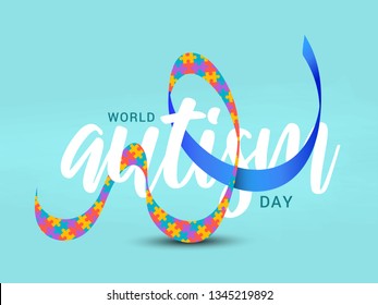 Illustration,banner or poster of World autism awareness day.