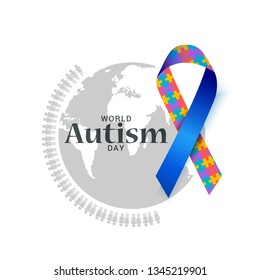 Illustration,banner or poster of World autism awareness day.