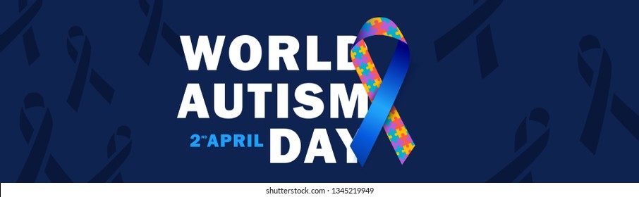 Illustration,banner or poster of World autism awareness day.