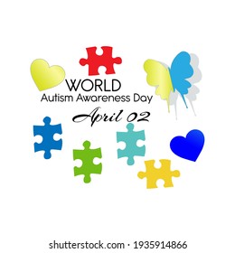 illustration,banner or poster of World autism awareness day.