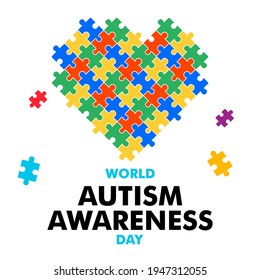 illustration,banner or poster of World autism awareness day.