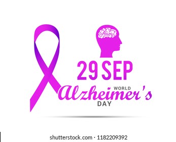 Illustration,Banner Of World Alzheimer Day.