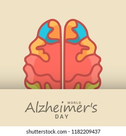 Illustration,Banner Of World Alzheimer Day.