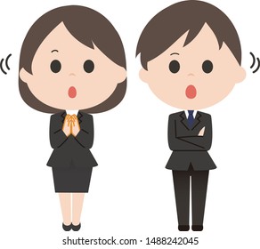 As for the illustration,businessman and woman nod.