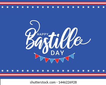 
Illustration,card,banner or poster for French National Day,Happy Bastille Day.