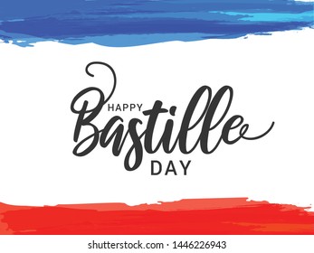 
Illustration,card,banner or poster for French National Day,Happy Bastille Day.