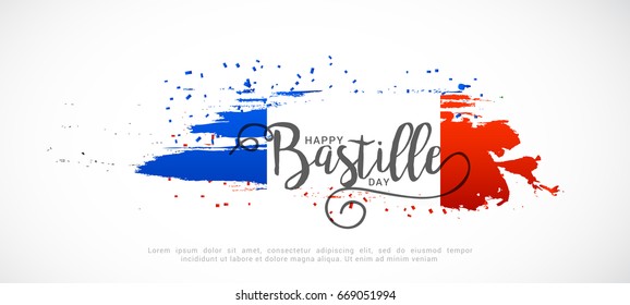 Illustration,Card,Banner Or Poster For The French National Day.Happy Bastille Day.