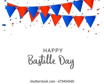 Illustration,Card,Banner Or Poster For The French National Day.Happy Bastille Day.