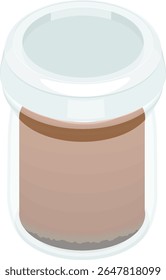 illustration:Chocolate pudding Bottle.With lid.Full Color Clip Arts.