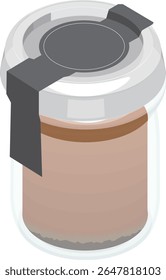 illustration:Chocolate pudding Bottle.With lid.Full Color Clip Arts.