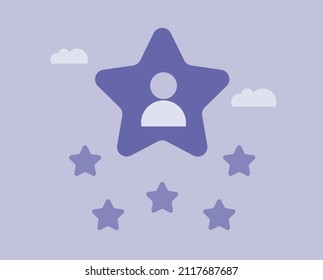 Illustration-concept Symbol, Five Star Influencer Logo