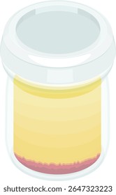 illustration:custard pudding in a bottle. With lid.