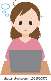 As for the illustration,female have lack of sleep using a personal computer.