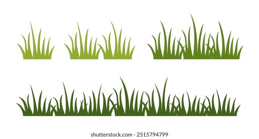 illationgreen grass, coleção. Ilustração do vetor da natureza, grama do ecossistema da terra.