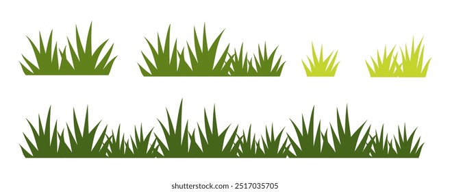 Illustration grünes Gras, Sammlung. Natur, Vektorgrafik, Land Ökosystem Gras.