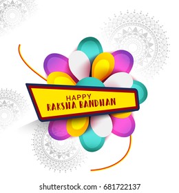 Illustration,greeting card with decorated rakhi for festival of raksha bandhan.