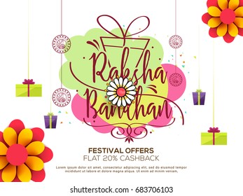 Illustration,greeting card of decorative rakhi for raksha bandhan background.