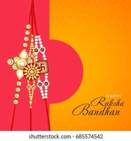 Illustration,greeting card of decorative rakhi for raksha bandhan background.