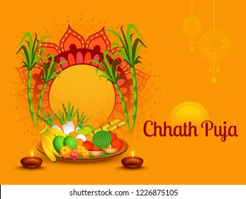 Illustration,Greeting Card Design For Festival Of Chhath Parv.