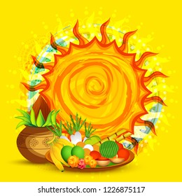 Illustration,Greeting Card Design For Festival Of Chhath Parv.