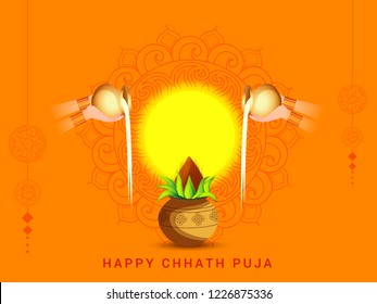 Illustration,Greeting Card Design For Festival Of Chhath Parv.