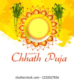 Illustration,Greeting Card Design For Festival Of Chhath Puja.