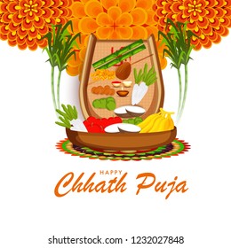 Illustration,Greeting Card Design For Festival Of Chhath Puja.